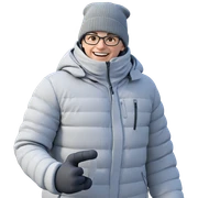 smiling boy in winter attire sticker