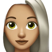 brunette with blowout and green eyes sticker