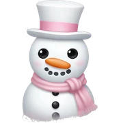 Cute white and light pink snowman sticker