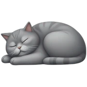 fat grey cat sleep sticker