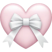 Pastel pink heart with white bow sticker