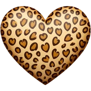 leopard print heart sticker