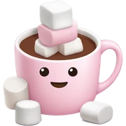 Light Pink mug of hot chocolate with marshmallows  sticker