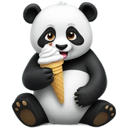 Panda eating ice cream sticker