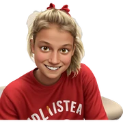 smiling boy in red shirt sticker