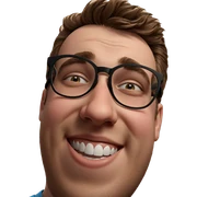 smiling boy with glasses sticker
