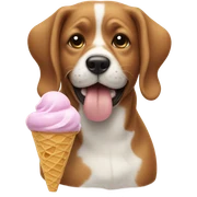 Dog eating ice cream sticker