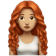 womam with long redhair sad sticker