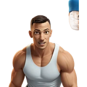 muscular boy in white tank sticker