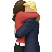 Trump hugging Kamala  sticker