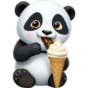 Panda eating ice cream sticker