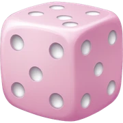 pastel pink dice realistic sticker