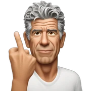 Anthony Bourdain middle finger sticker