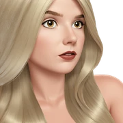 blonde girl by christmas tree sticker