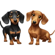 Cute dachshunds playing together sticker