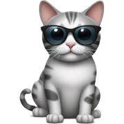Cat with sunglasses sticker