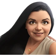 smiling girl with black hair sticker