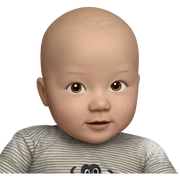 bald boy in striped shirt sticker