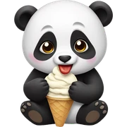 Panda eating ice cream sticker
