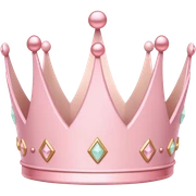 White and pastel pink crown sticker