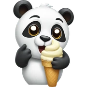 Panda eating ice cream sticker