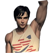 american flag tank top pose sticker