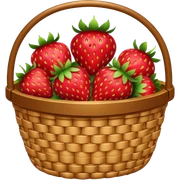 Sparkly basket of strawberries sticker
