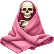 Pink skeleton with blanket  sticker