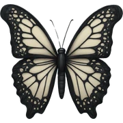 Black lace butterfly sticker