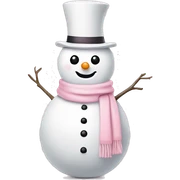 Cute white and light pink snowman sticker