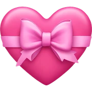 Pink heart with a bow  sticker
