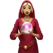  Mystical woman wearing rubies with crystal ball in hand sticker