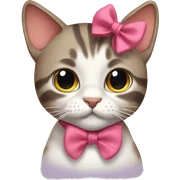 Cat with bow sticker