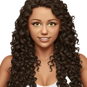 smiling girl with curly hair sticker