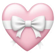 Pastel pink heart with white bow sticker