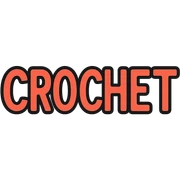 the word 'crochet' color outline icon style sticker