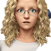 blonde girl with glasses sticker