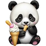 Panda eating ice cream sticker