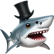 Shark with a top hat sticker