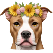 Pitbull floral crown sticker