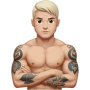 tattoo man, white skintone, more highlight the tattoo. sticker
