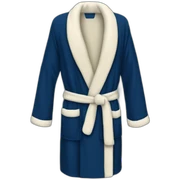 navy blue bath robe without logo sticker