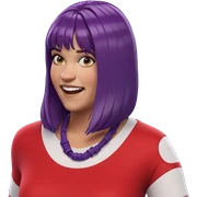 smiling girl with purple hair sticker