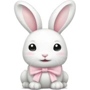white bunny with pastel pink bow sticker