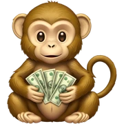 Monkey holding money  sticker