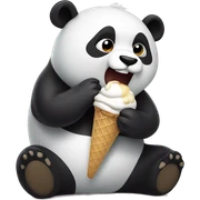 Panda eating ice cream sticker