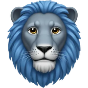 Blue lion sticker