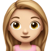 cute white girl, with long eyelashes, with long brown hair, in pink dress and camera in her hands sticker