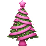 Pink Christmas tree sticker