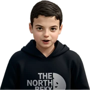 boy in black hoodie outdoors sticker